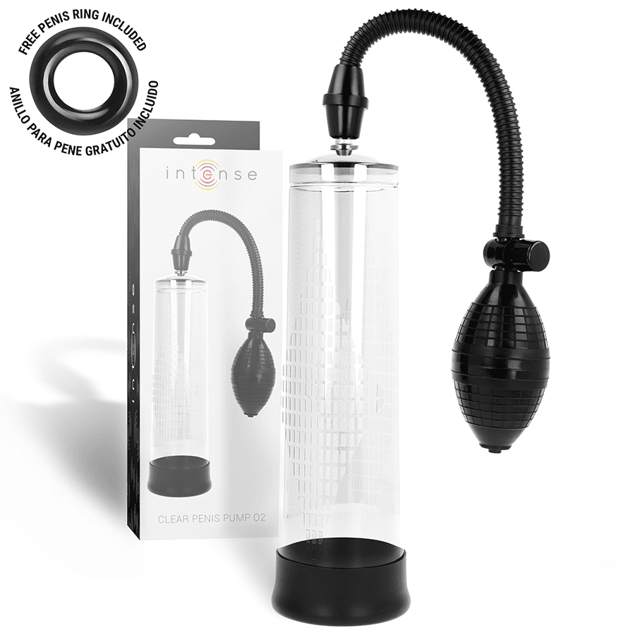 Läbipaistev peenisepump manomeetriga - Intense Pump 02