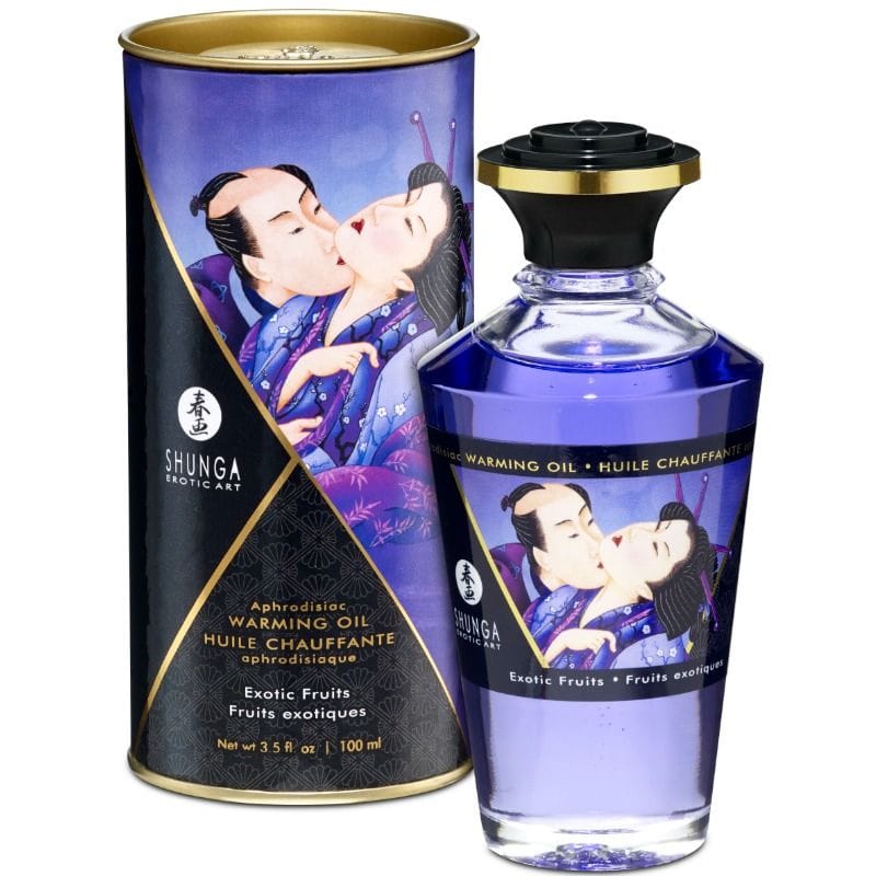 Eksootiliste puuviljade aroomiga soojendav massaažiõli 100 ml