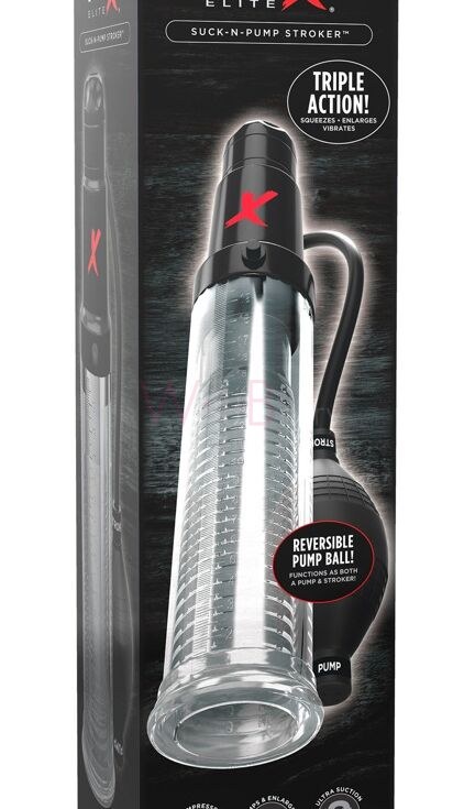 PDX ELITE Suck-N-Pump Stroker VIBREERIV VAAKUMPUMBAGA MASTURBAATOR