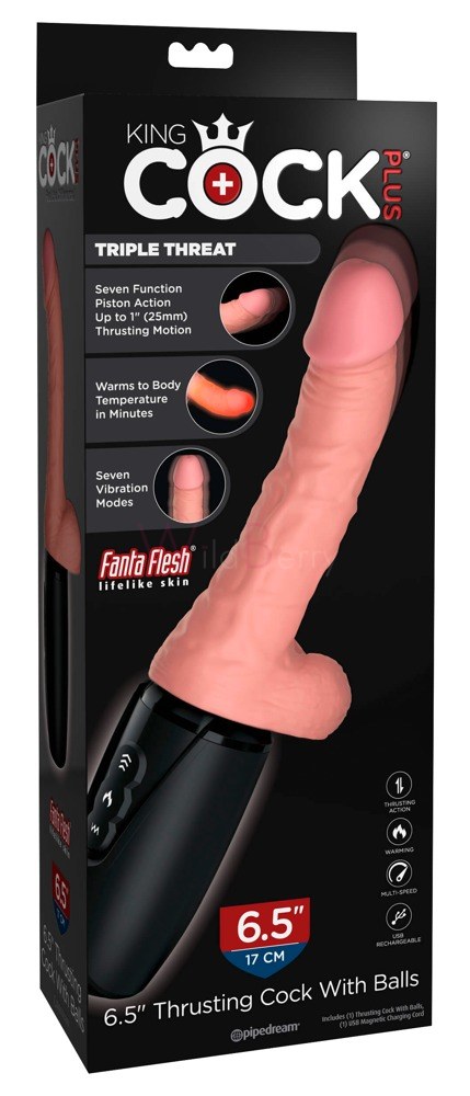 6.5" Tõukav Dildo Munanditega