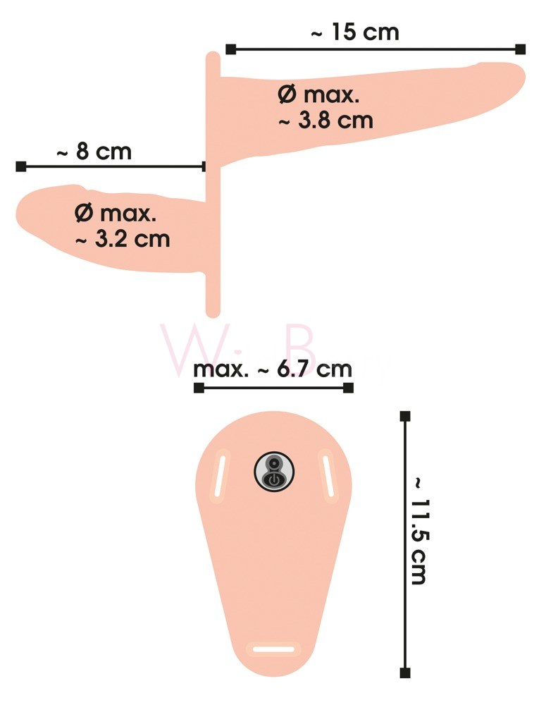 Vibreeriv Topeltrihmadega Dildo - Pilt 5