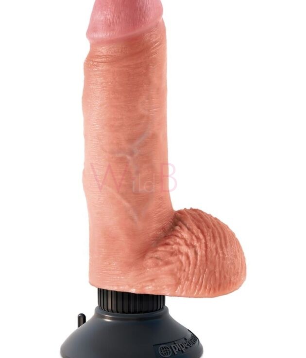 Vibreeriv realistlik dildo munanditega, ~18 cm (7")