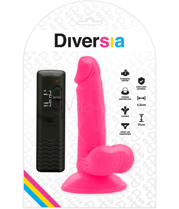 FLEXIBLE VIBRATING DILDO, PINK, 17cm -O- 3.3cm