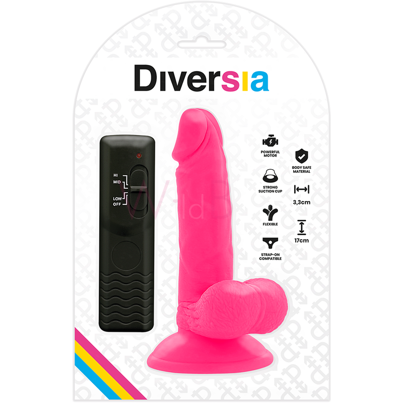 FLEXIBLE VIBRATING DILDO, PINK, 17cm -O- 3.3cm
