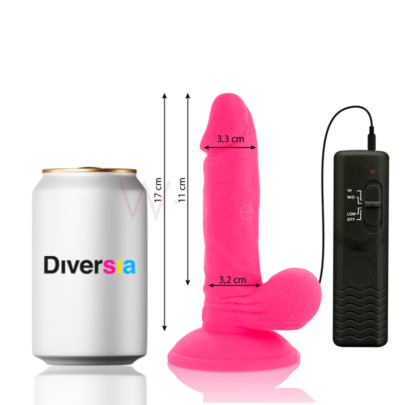 FLEXIBLE VIBRATING DILDO, PINK, 17cm -O- 3.3cm - Pilt 3