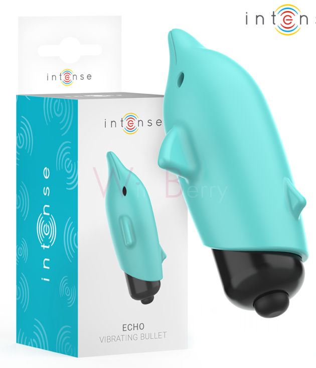 Sinine delfiinikujuline mini kuulvibraator 8 cm - ECHO