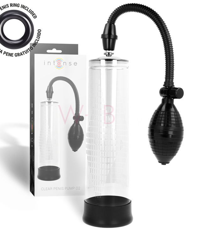 Läbipaistev peenisepump manomeetriga - Intense Pump 02