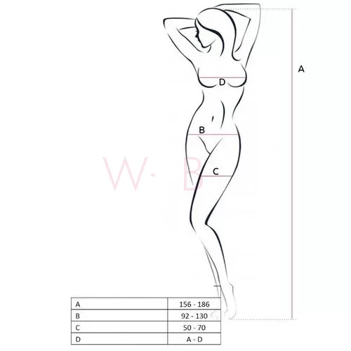 PASSION WOMAN BS053 VALGE KEHASUKK, ÜKS SUURUS - Pilt 2