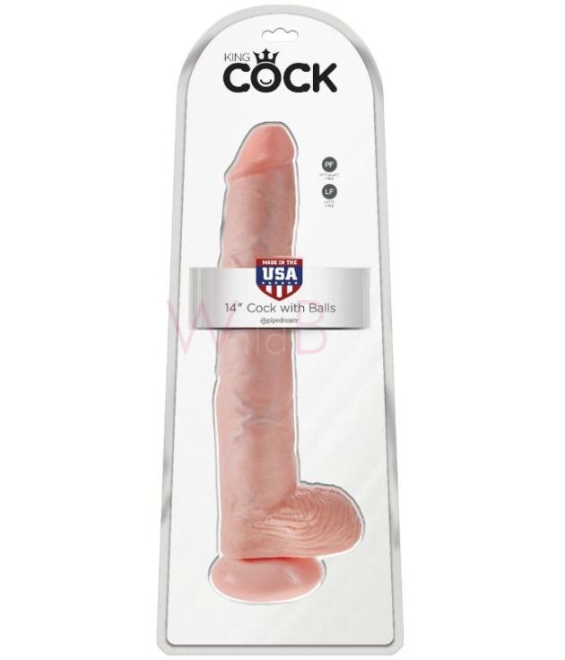 KING COCK 35.6 cm Lihavärvi Dildo Munanditega